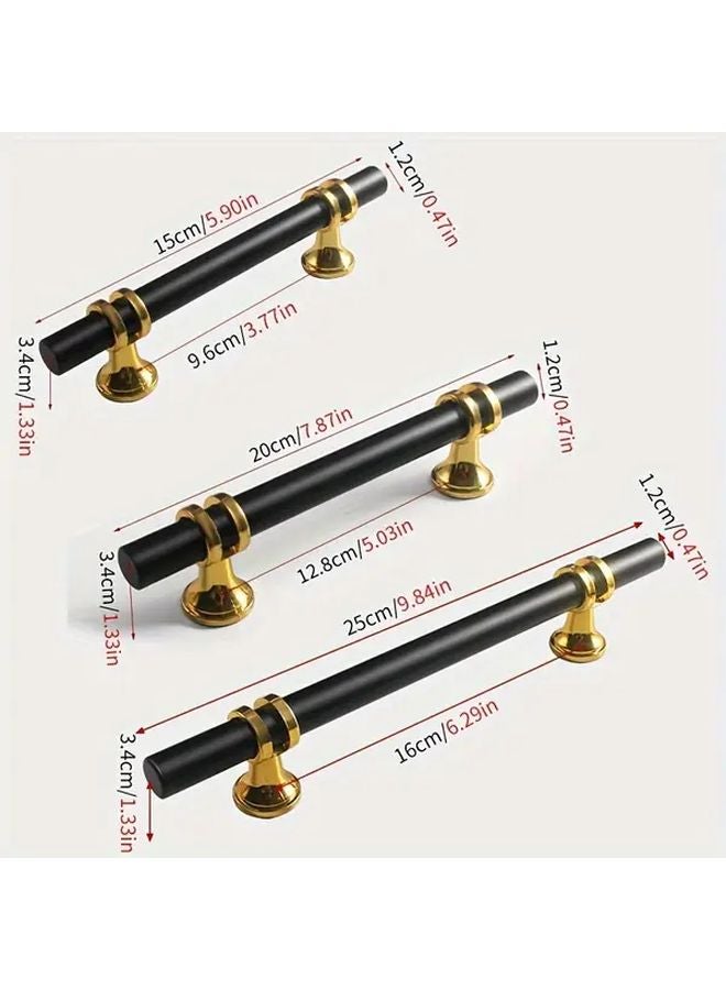 10Pcs Black Gold Stainless Steel Cabinet Handles 160mm Hole Spacing With Screws - Image 3